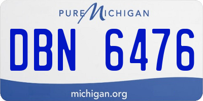 MI license plate DBN6476