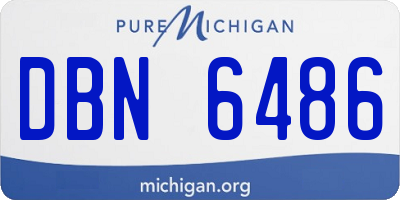 MI license plate DBN6486