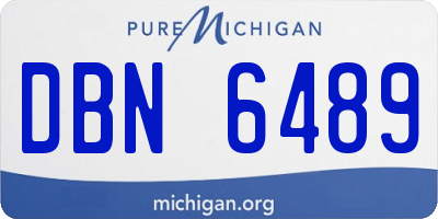 MI license plate DBN6489