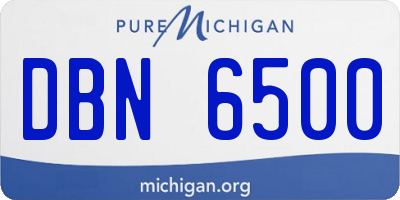 MI license plate DBN6500