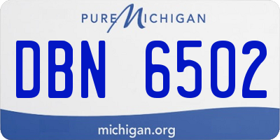 MI license plate DBN6502