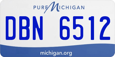 MI license plate DBN6512