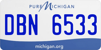 MI license plate DBN6533