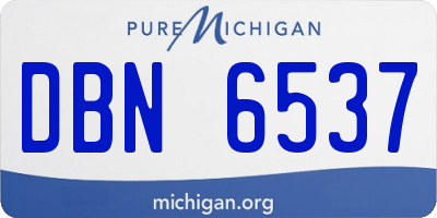 MI license plate DBN6537