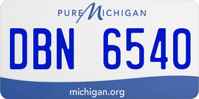 MI license plate DBN6540