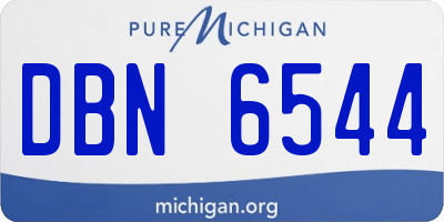 MI license plate DBN6544