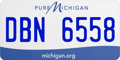 MI license plate DBN6558