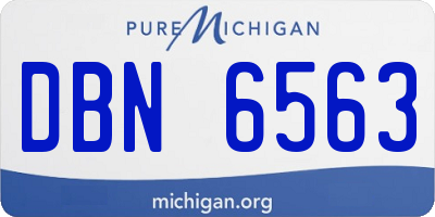 MI license plate DBN6563