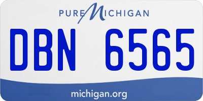 MI license plate DBN6565