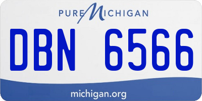 MI license plate DBN6566