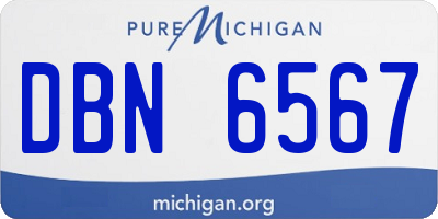 MI license plate DBN6567