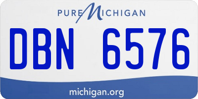 MI license plate DBN6576