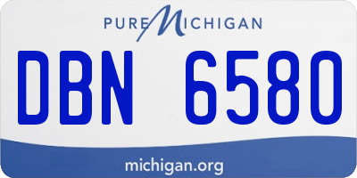 MI license plate DBN6580