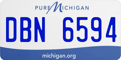 MI license plate DBN6594