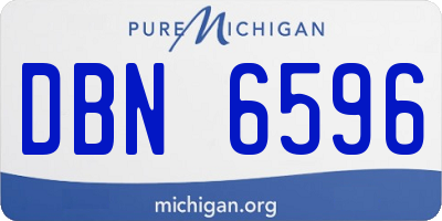 MI license plate DBN6596