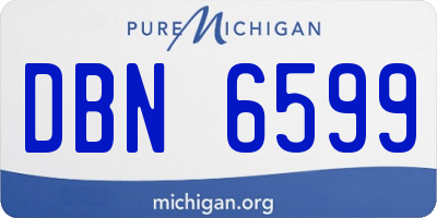 MI license plate DBN6599