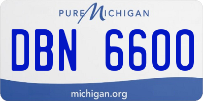 MI license plate DBN6600