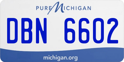 MI license plate DBN6602