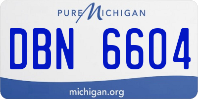 MI license plate DBN6604