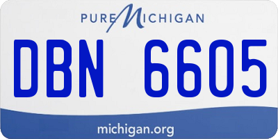 MI license plate DBN6605