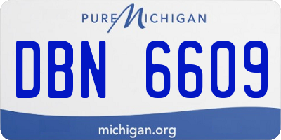 MI license plate DBN6609