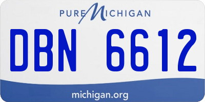 MI license plate DBN6612