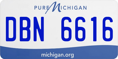MI license plate DBN6616