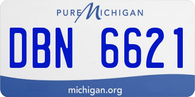 MI license plate DBN6621