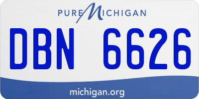 MI license plate DBN6626