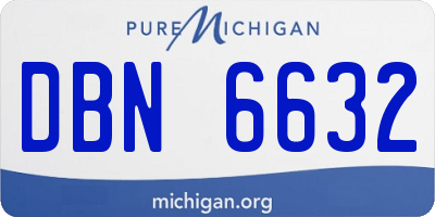 MI license plate DBN6632