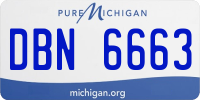 MI license plate DBN6663