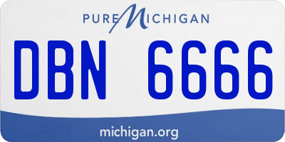 MI license plate DBN6666