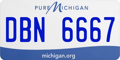MI license plate DBN6667