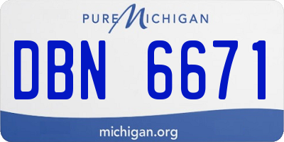 MI license plate DBN6671