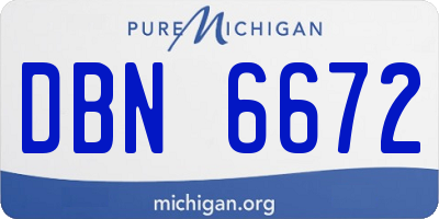 MI license plate DBN6672