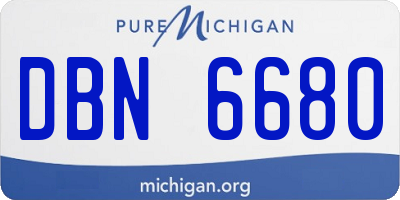 MI license plate DBN6680
