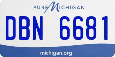 MI license plate DBN6681