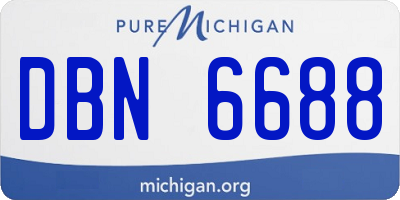 MI license plate DBN6688