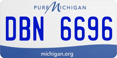 MI license plate DBN6696