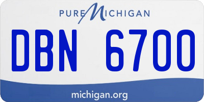 MI license plate DBN6700