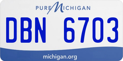 MI license plate DBN6703