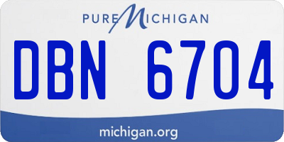 MI license plate DBN6704