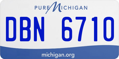 MI license plate DBN6710