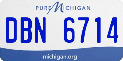 MI license plate DBN6714