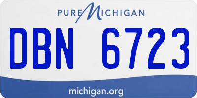 MI license plate DBN6723