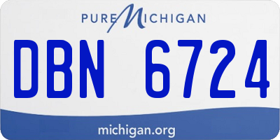 MI license plate DBN6724