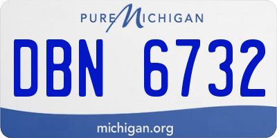 MI license plate DBN6732