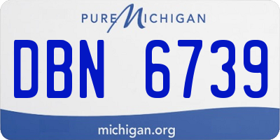 MI license plate DBN6739