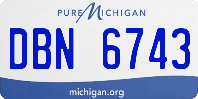 MI license plate DBN6743