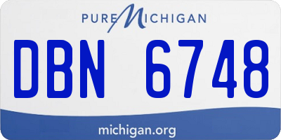 MI license plate DBN6748